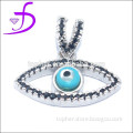 hot-sell enamel evil eyes black CZ jewelry evil eye silver pendant